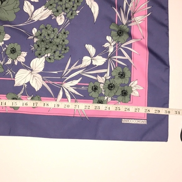 Marco Corsari Purple Floral Print Italian Scarf - Picture 6 of 11